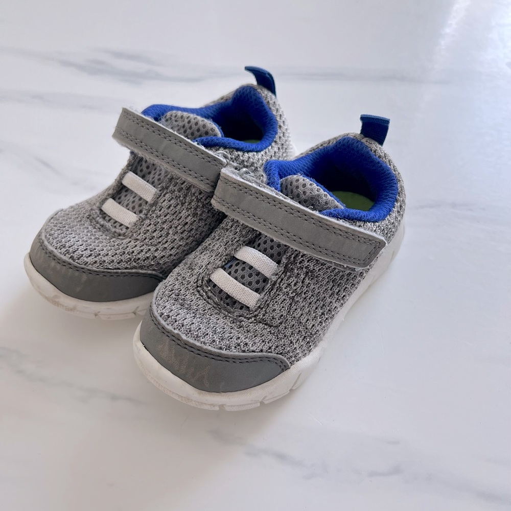 Toddler size 6 Carter’s Gray Velcro Strap Sneakers comfort for Walking/Running
